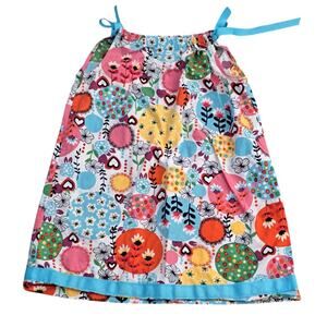 Hanna Andersson Girl's Blue Floral Pillowcase Dress Size 110 US 5